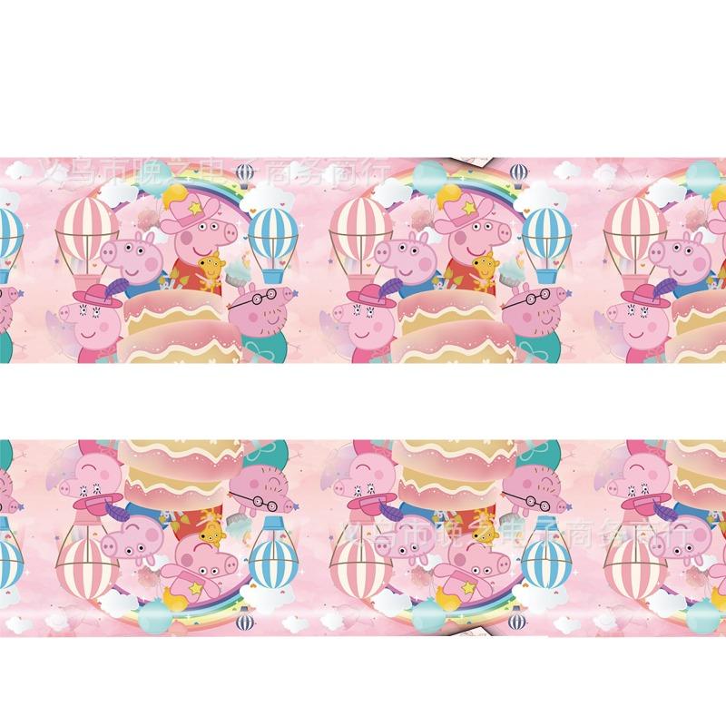 New Peppa Pig Themed Birthday Party Decoration Supplies Pink Pig Banner Spiral Hanging Decoration Backdrop Cake Topper Set