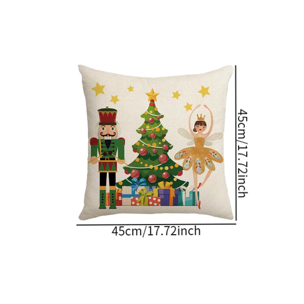 Christmas Pillowcase Nutcracker Design Home Decoration Christmas Pillow Cover for Couch Winter Hotel Bedroom Sofa Pillowcase