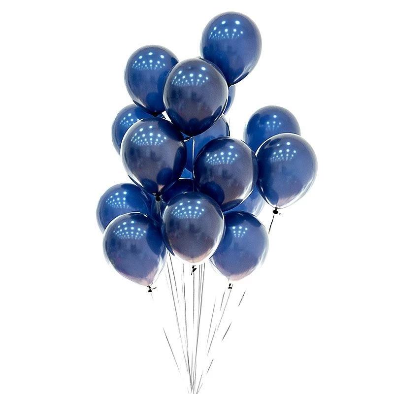 20pcs 12inch Luminous Blue Latex Balloons Dark Blue Helium Air Balloon Birthday Wedding Decoration Party Balloon Supplies