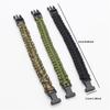 Pulsera de Cuerda Trenzada de Supervivencia Paracord Ajustable para Camping al Aire Libre Hombres Acero Inoxidable Negro Cierre Ajustable Accesorios de Herramientas
