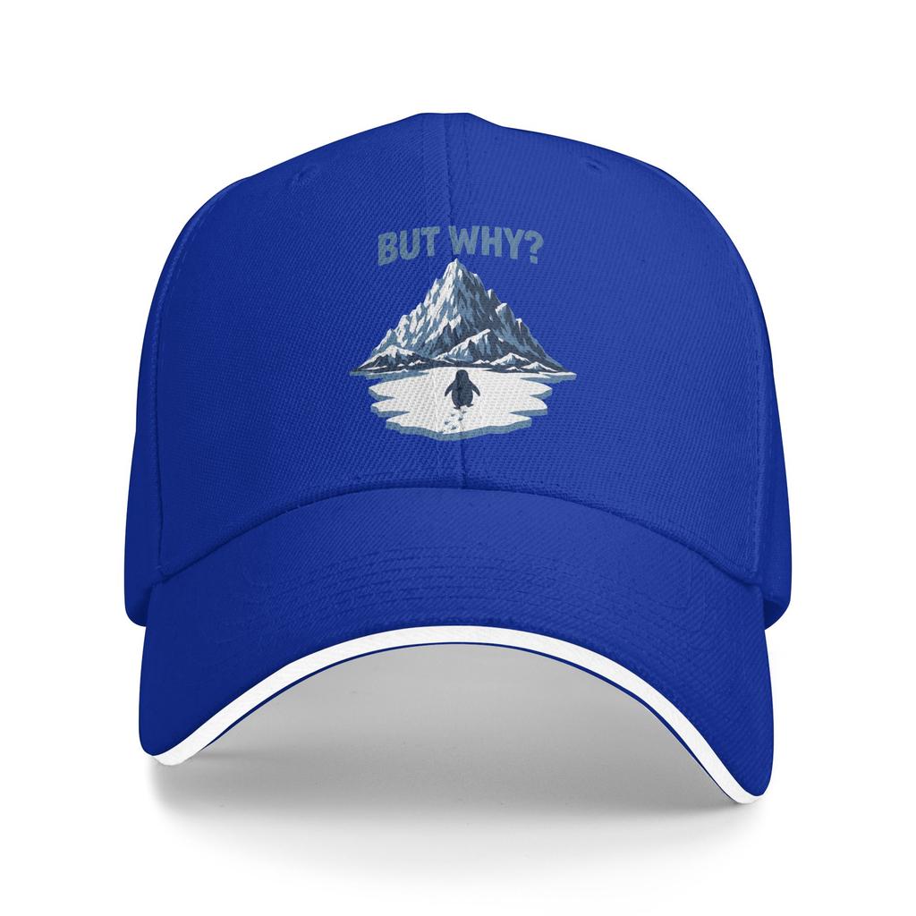Penguin But Why Funny Mountain Snow Winter Graphic Casual Baseball Cap Outdoor Sport Trucker Hat Summer Sun Men Baseball Caps