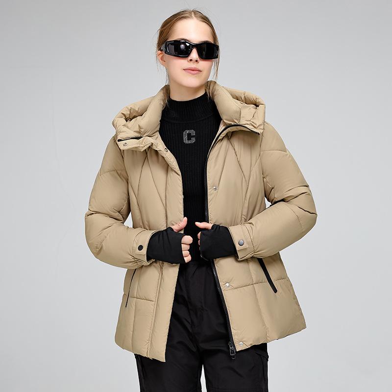 

Winter women s cotton clothes are fashionable, cold-proof, easy to keep warm, outdoor mountaineering sports and leisure hooded cotton-padded jacket XL хаки