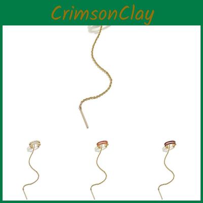 Stylish Geometric Rhinestone Ear Clips Trendy And Colorful Fashion Accessories