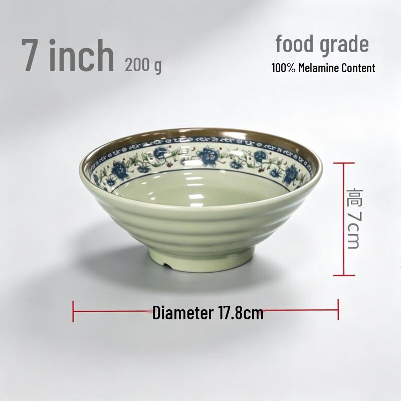 7-inch Melamine Classical Blue & White Conical Bowl