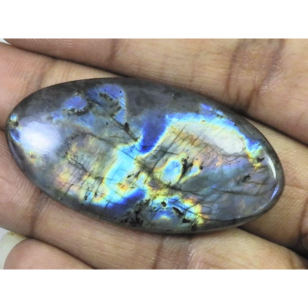 

24X48X05MM Natural Purple Labradorite Spectrolite Oval Loose Gemstone 58Cts. D-408