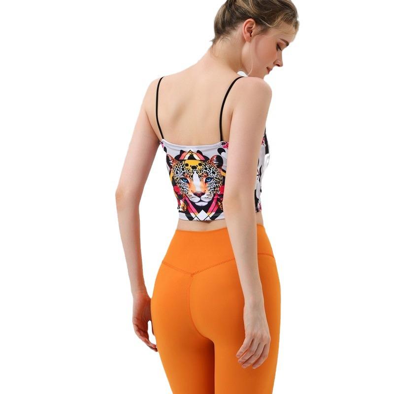 European & American Leopard Print Yoga Bra and Leggings Set