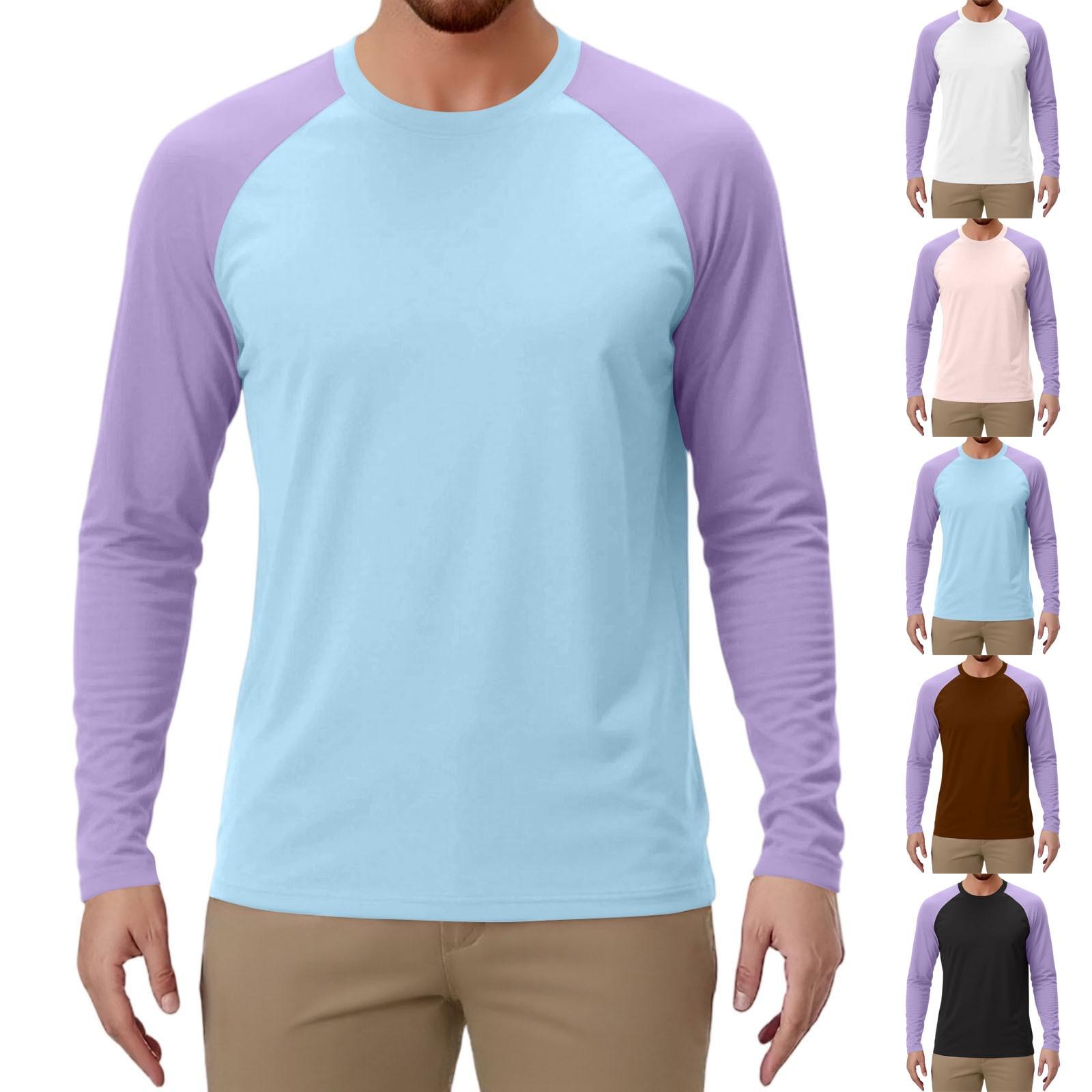 

Men s Contrast Color Raglan Long Sleeve Sports Top XL білий