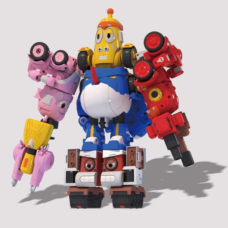 Korea Larva Transformation Toys Action Figures Vehile Deformation Robot Yellow Hilarious Worm Funny Cartoons for Kids Mecha Mode