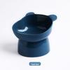 Pet Cat Bowl with Slanted Mouth and Anti-Overturn Design, High Foot, Elephant Leg Neck Protection, Cute Plastic, Four Colors.