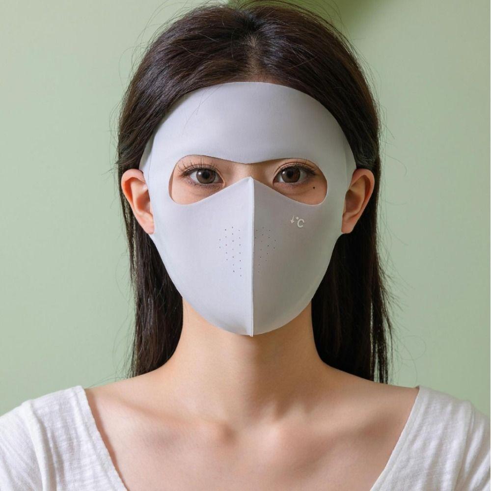 Traceless Ice Silk Face Clothing Polyester UV Protection Mask UPF50+ Sunscreen Mask  Boys