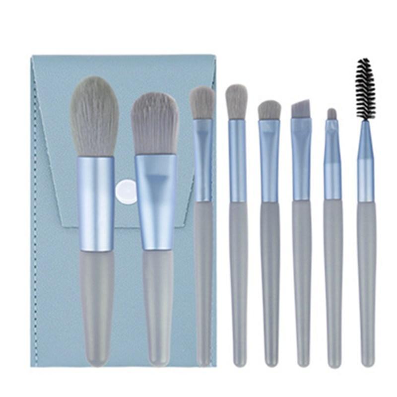 Mini-Pinsel, 8-teiliges Make-up-Tasche, tragbares Concealer-Puderpinsel-Set, weiches Fell-Make-up-Tool