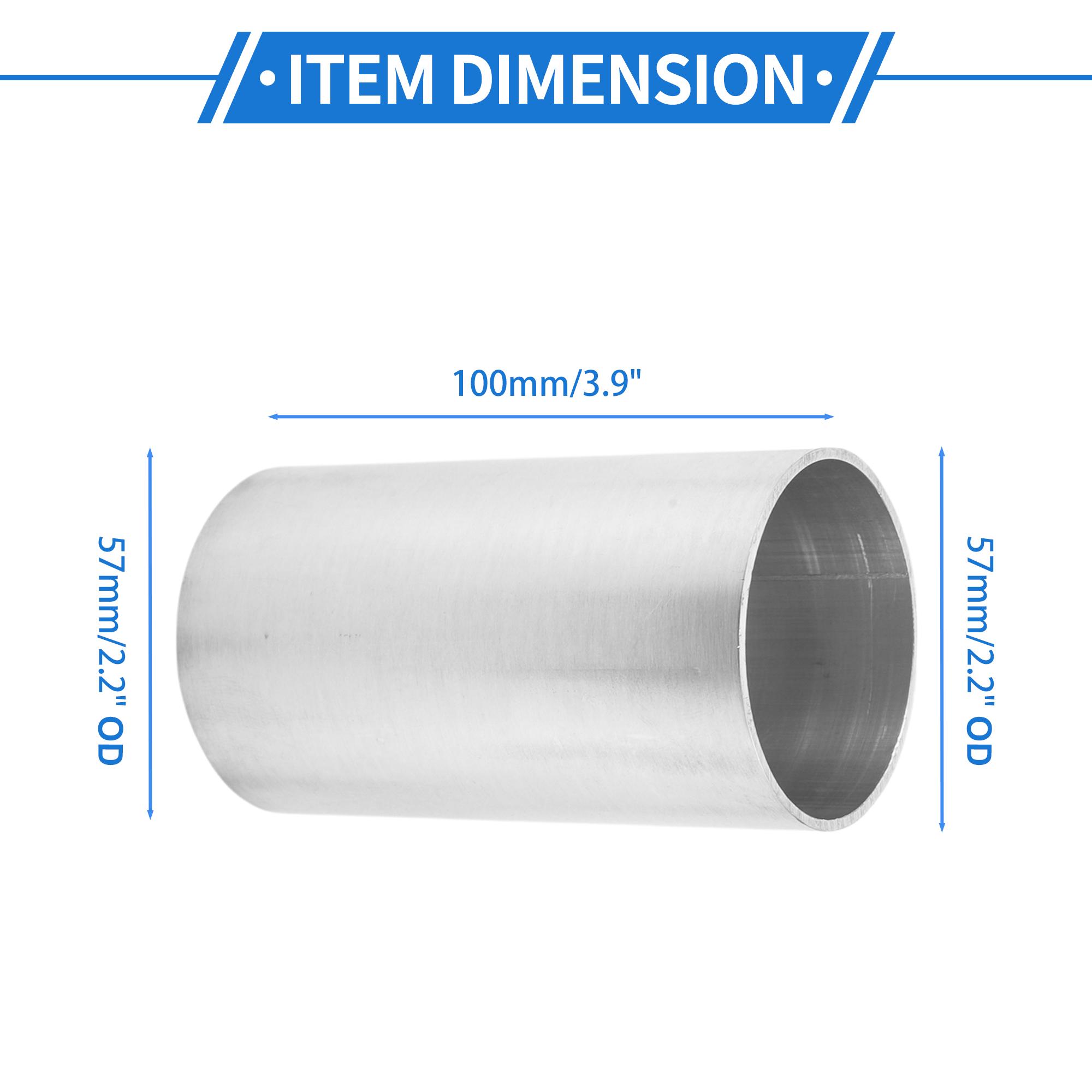 

X Autohaux Auto Car Universal Air Intake Connection Hose Aluminum Alloy Tube Intercooler Straight 100mm Surface Polishing Pipe OD 57mm