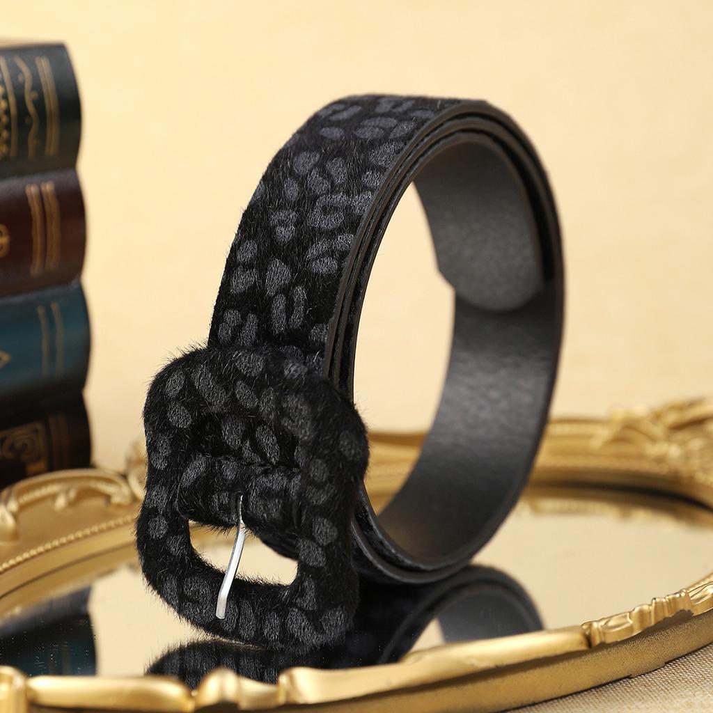 Y2k Leopard Print Design Women's Belt Hip Hop Trendy Girls Fashion Casual Jeans Dress Accessories Pu Leather Waistband Girdle