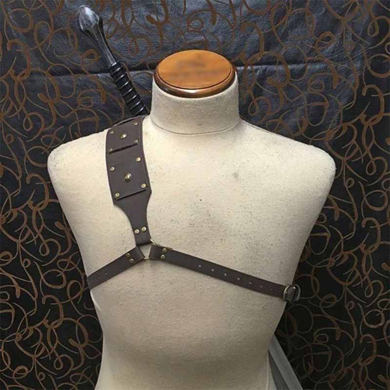 Medieval Steampunk Wide Sword Belt Men Knight Warrior Armor Middle Ages Viking Pirate Cosplay Costume Props Accessories
