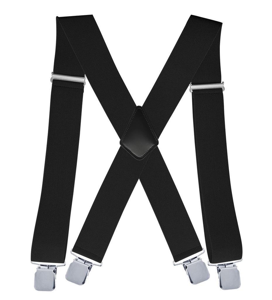 Men's 5 Cm Elastic Casual Polyester Suspenders with Clips