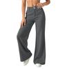 Women's Fashion Casual Color Flare Pants with Elastic Waistband and Pockets for Everyday Wear