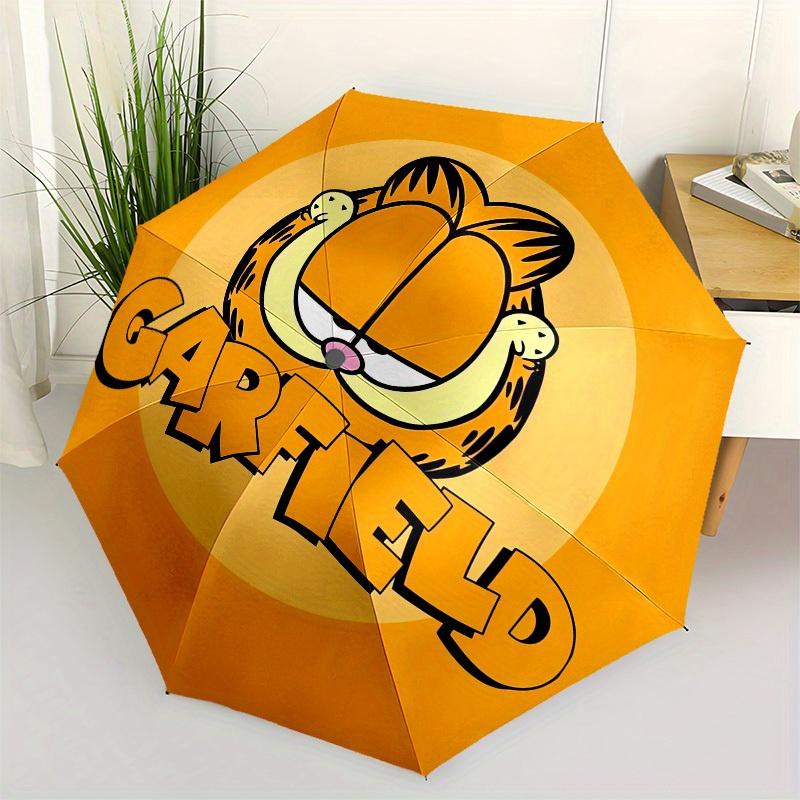 1pc Garfield Cat Orange Circle Umbrella with Plastic Handle,Suitable for All Seasons Home Travel Outdoor UmbrellaM968