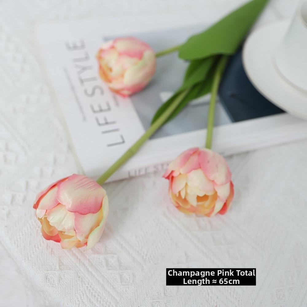 Real Touch Artificial Flowers Soft Texture Moisturizing Hand Feeling Tulip Flowers Flower Bouquet Wedding Decoration
