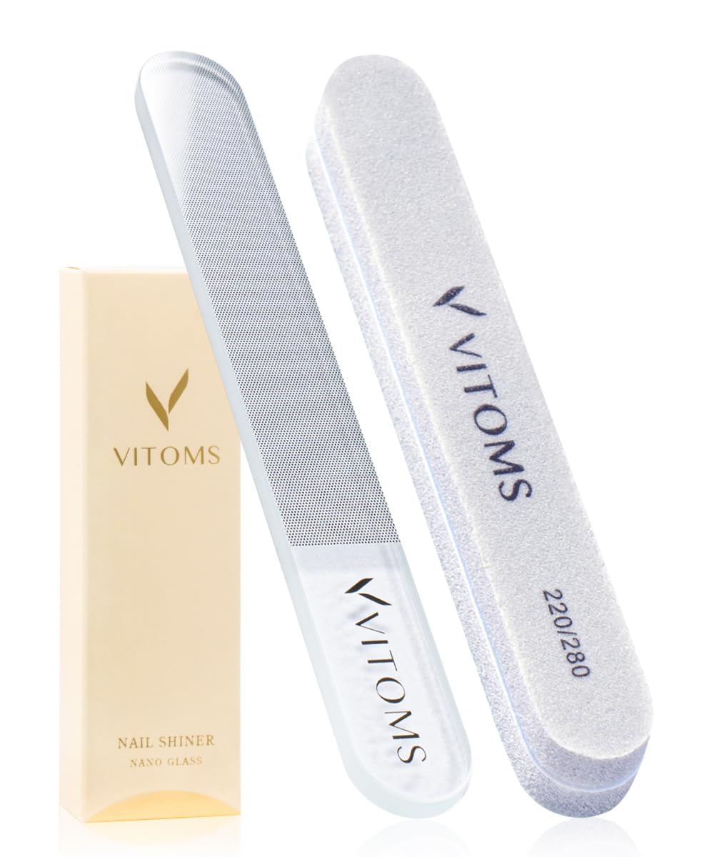 

VITOMS Nail File Sponge File for Even Nail and Nail Nail Gift (Includes Polishing) - File, Polishing, File, Glass, Polishing, Shining, Care, Round,