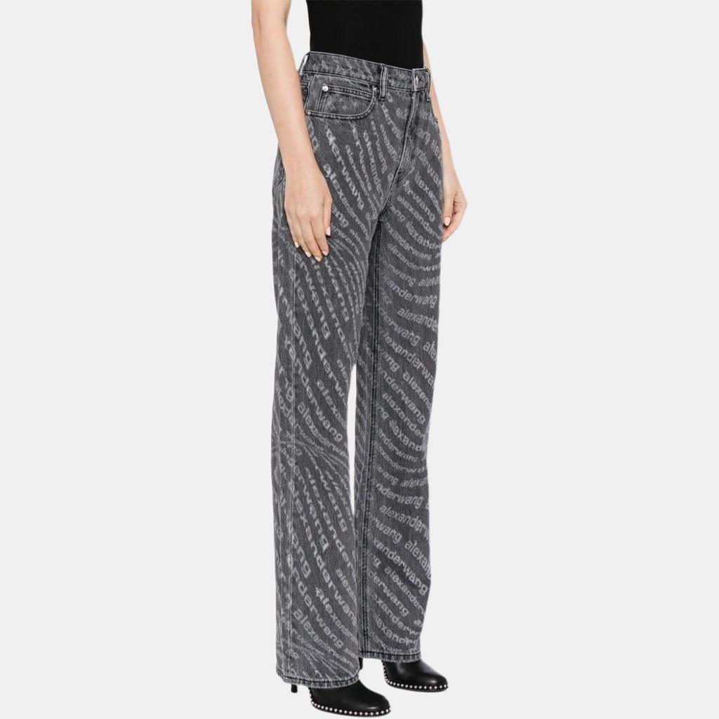 Alexander Wang Ez Logo Newsprint Mid Rise Jeans Women's 4DC2244342-057