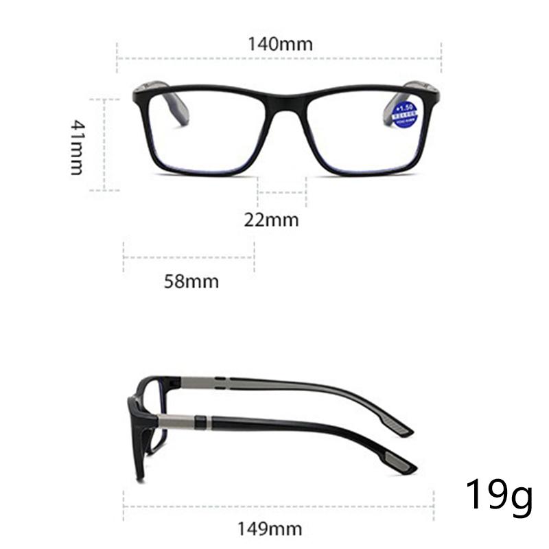 2/3 STÜCKE Neue hochauflösende Blaulichtfilter-Herren- und Damen-Mode-Sport-Ultraleichte Lesebrille 263