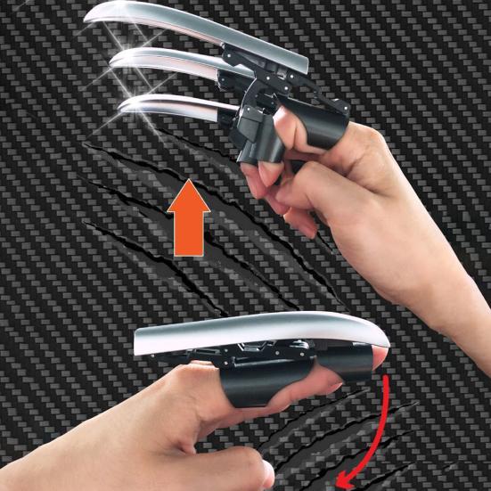6Pcs Mechanical Retractable Wolf Claw Luminous Kids Adults Expandable Wolf Claw Halloween