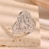 Stainless Steel Water Pattern Drip Heart Rings for Women Men Exaggerated Hammer Texture Opening Rings Party Jewelry Accessories