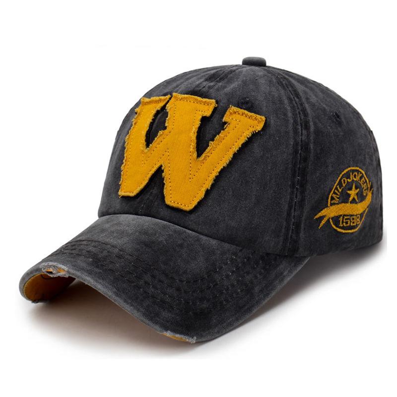 Retro Washed Baseball Cap for Women Embroidery Letter W Baseball Hat Men Outdoor Sports Hat Streetwea Dad Hats
