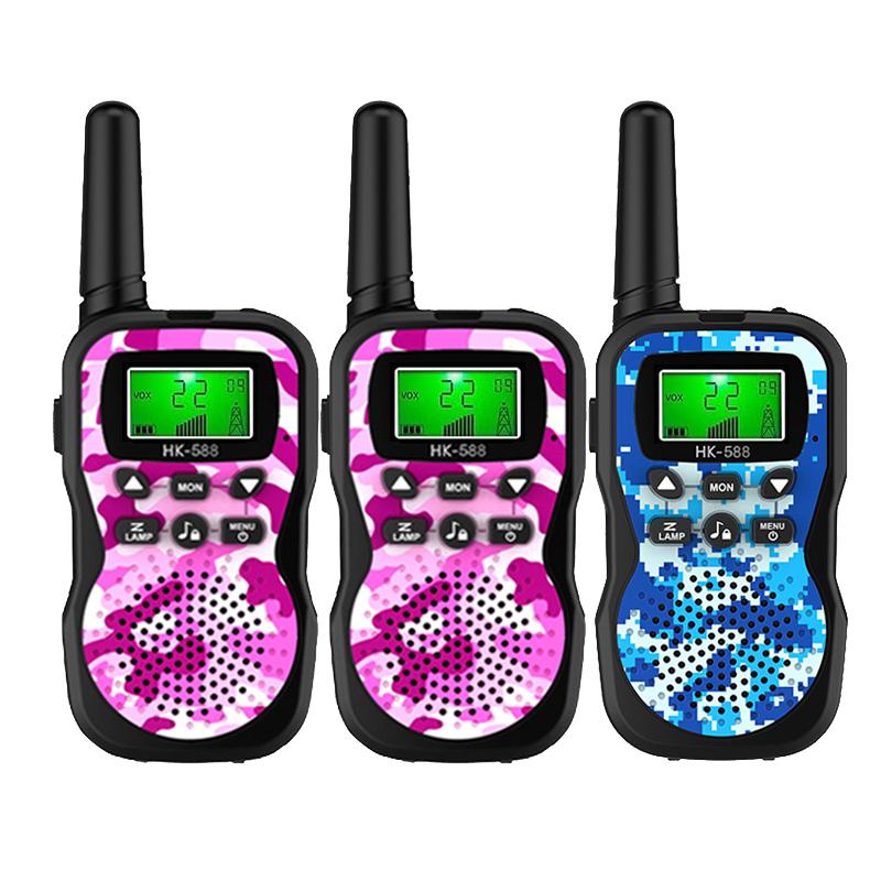 3 STuks Kinderen Walkie Talkie, 3KM Lange Afstand Draadloze Intercom, Ouder-Kind Interactie Speelgoed, Cadeau voor Kinderen (Batterijen vereist)