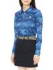 Munsingwear MGWVJB02 Long Sleeve Shirt with Gradient Outlast NV00 Equivalent To Japanese Size 2L Women's Print, Moisture-Wicking, Quick-Drying, UVCUT,