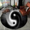 Tai Chi Bagua Yin Yang Round Area Rug –Taoist Symbol 3D Design – Non-Slip Floor Mat for Living Room, Bedroom or Meditation Space