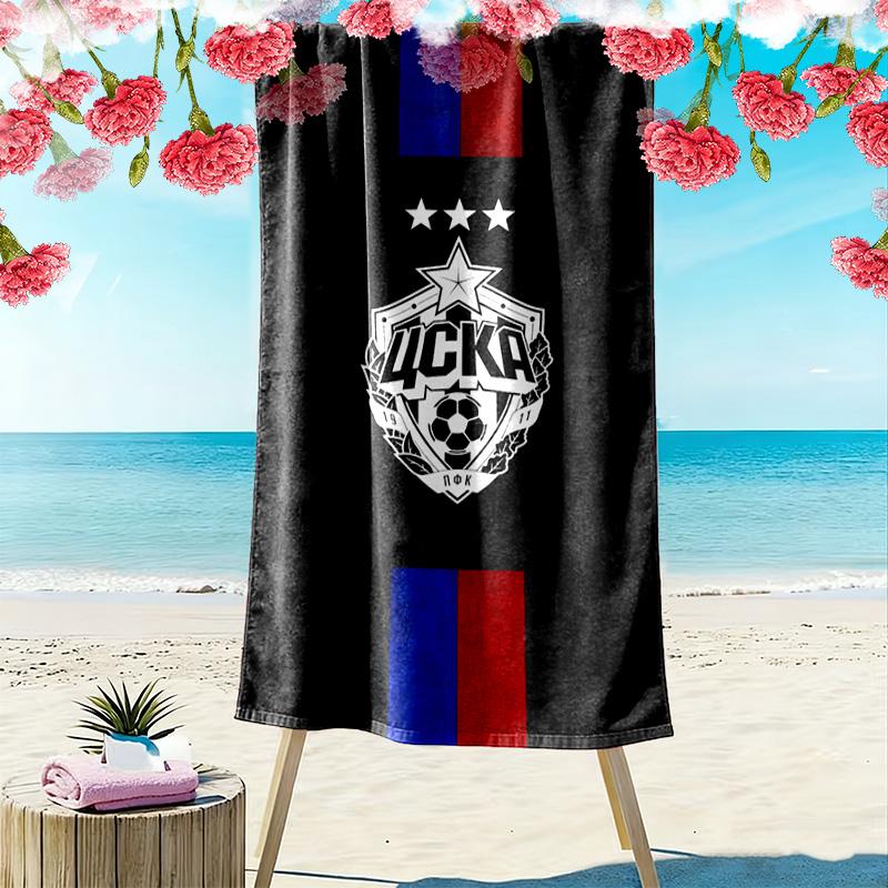CSKA Moscow Print Beach Towel, Large Soft Quick Dry Towel for Beach Camping Swimming