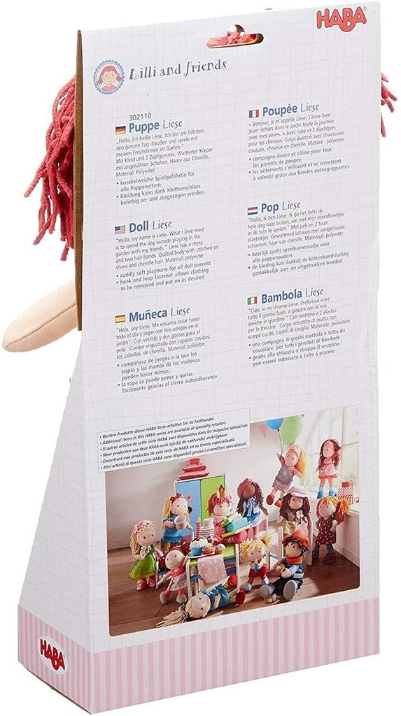 HABA Liese Soft Doll with Blue Eyes and Red Pigtails 12"
