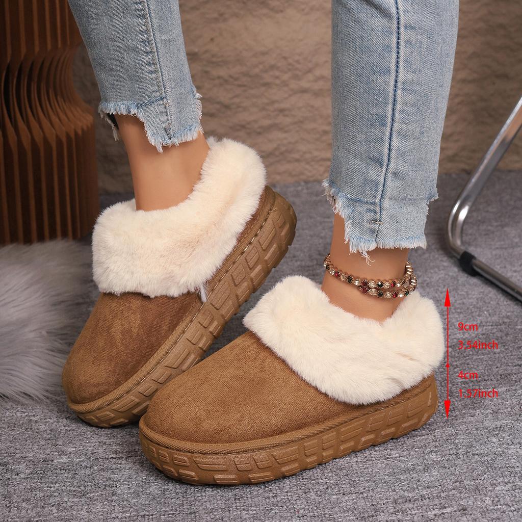 Thick-soled Snow Boots Women's 2025 Winter New Fleece Thickened Warm Cotton Shoes