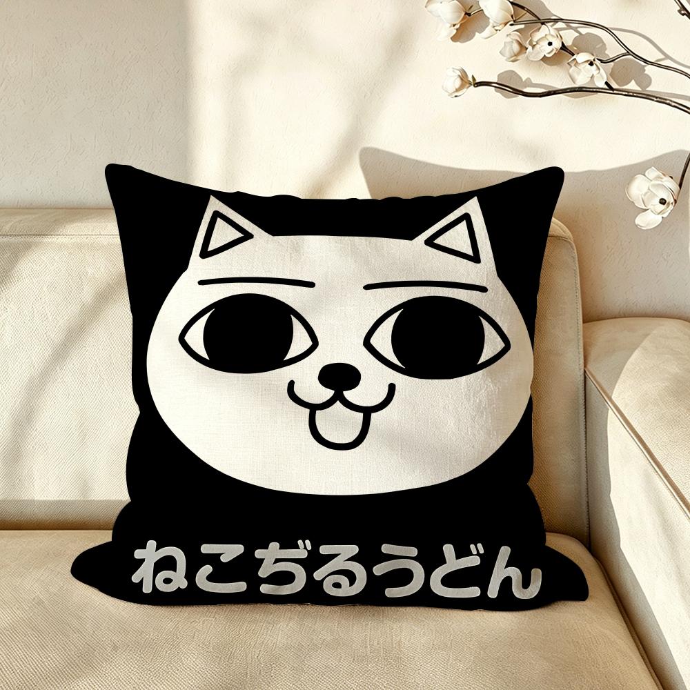 Character NNekojira Cushion Cover Pillow Case Antidustmite Pillowcase Silky Short Plush Sofa Cushion Cover Hot