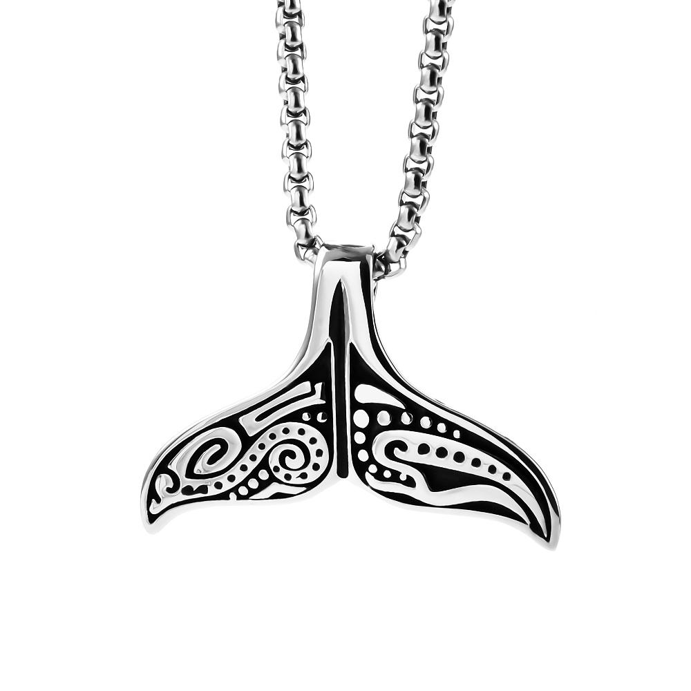Nordic Vikings Wolf Tooth Pendant Necklace 316L Stainless Steel Hip Hop Rock Fashion Leather Rope Chain Jewelry Gifts