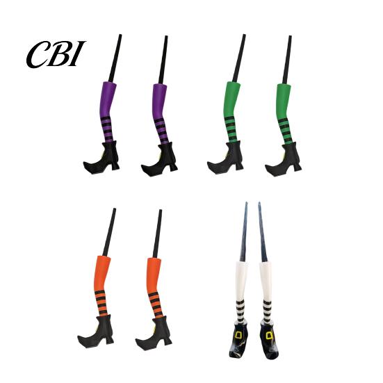 Decorazioni Spettrali per Giardino di Halloween, 1 Paio di Gambe da Strega Fioriere Decorazioni, Gambe in Plastica Inseribili Vento-Resistenti Vasi da Fiori Decorazioni Ornamenti, per Esterno Interno