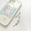 3pcs Mobile Phone Pendant Four Leaf Clovers Beaded Keychain Fashionable Keyring Charm Handmade Gift for Women Friend