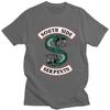 Custom Male Riverdale South Side Serpent Snake T Shirt Short Sleeve Cotton T-shirt Leisure Tee Loose Fit Clothing