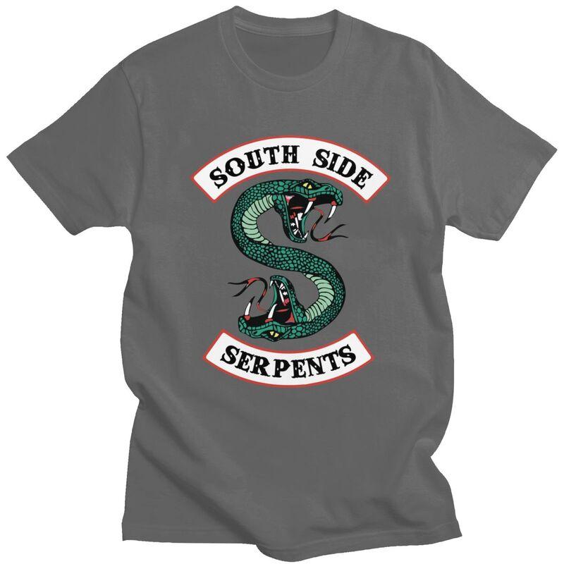 Custom Male Riverdale South Side Serpent Snake T Shirt Short Sleeve Cotton T-shirt Leisure Tee Loose Fit Clothing