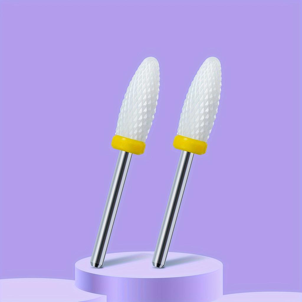 2PCS Tungsten Carbide Nail Drill Bits Gel Polish Remover 3/32 Inch Nail Art Files Cuticle Milling Cutter For Manicure Pedicure