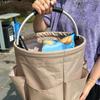 Picnic Basket Collapsible Organizer Bag with Exterior Pocket EVA Handle Splashproof Basket Large Capacity Storage Basket