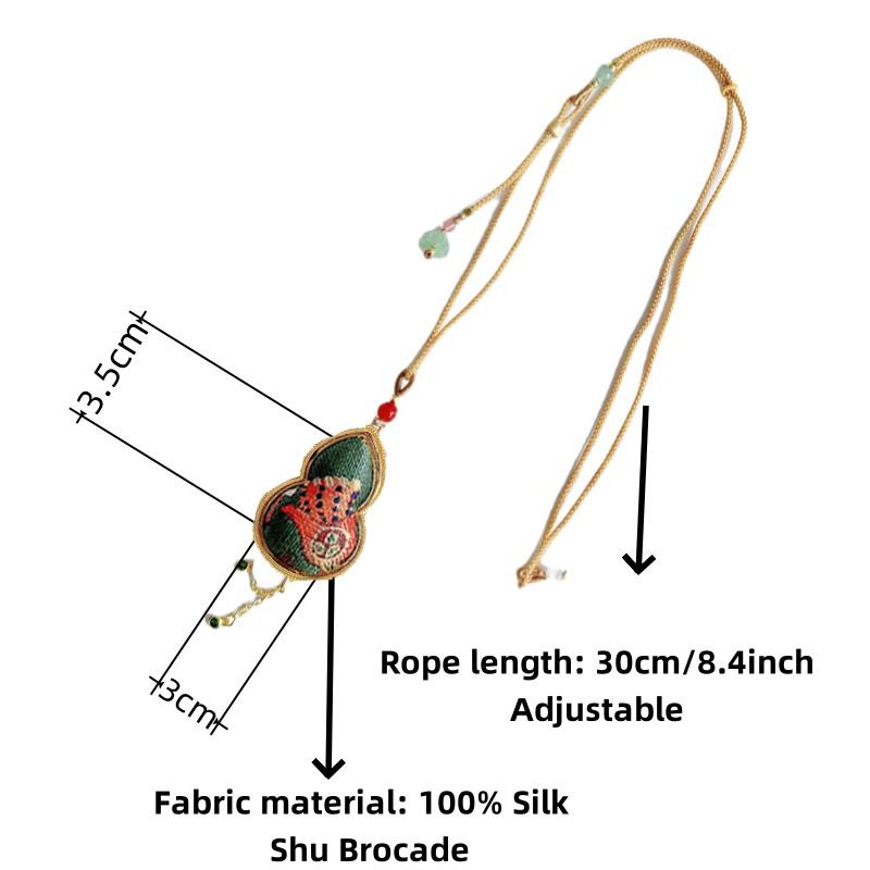 New Chinese Style Song Or Shu Brocade Gourd Pendant Necklace On The Neck Handmade Luxury Accessories Clothes Mulberry Silk 100%