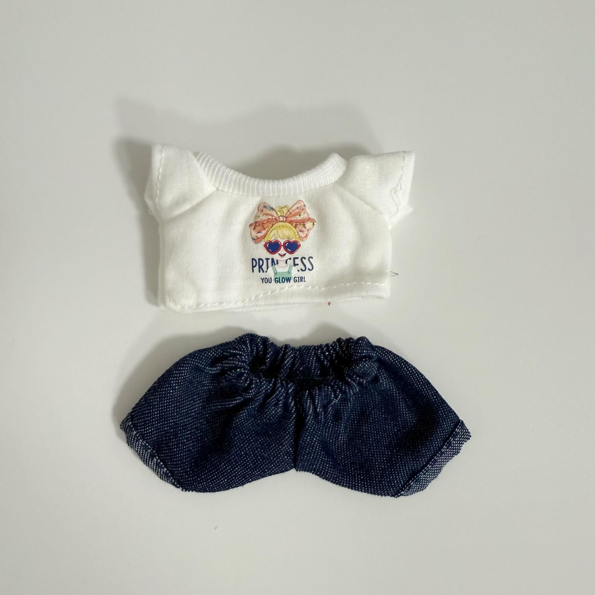 [Cloth Only] 10cm Doll Clothes Handmade Denim Suit Adorable & Fashionable Doll Clothing Set Replacement