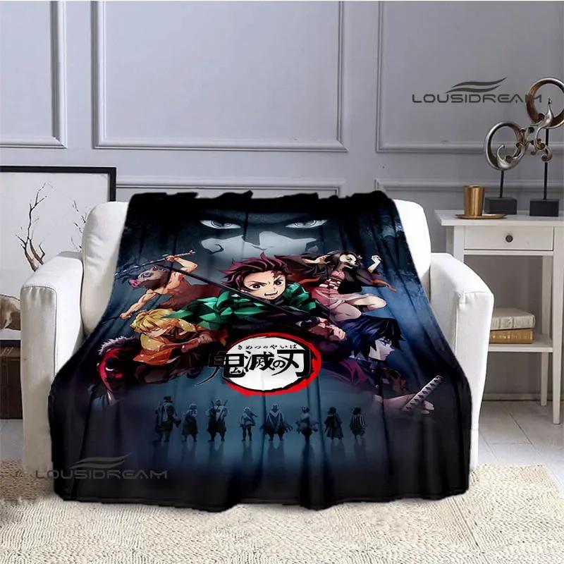 Demon Slayer Cartoon Deka s potiskem Dětské Teplé deky Flanel Měkká a pohodlná podšívka do postele Dárek k narozeninám
