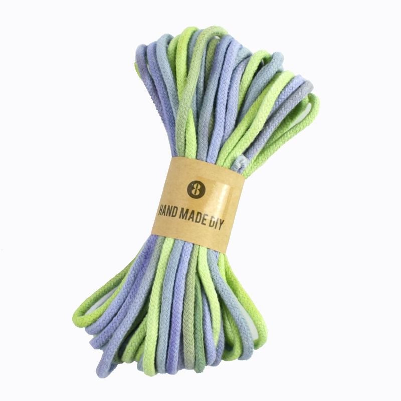 1Pc(8M) 3mm Colored Cotton Rope Handmade Soft Cord for Hand Woven Home Textile Decor Cords Craft Material DIY Sewing Accessories