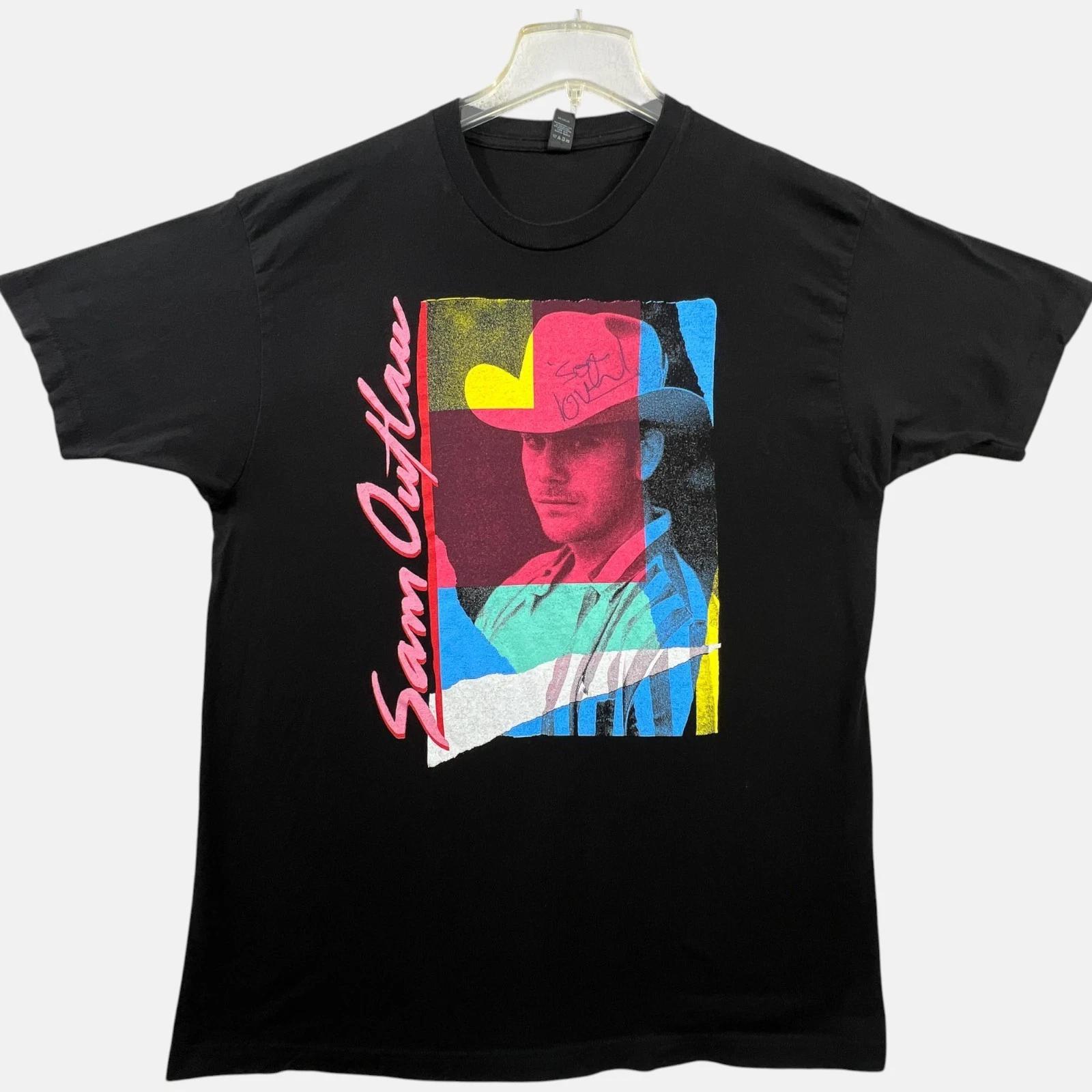 

Sam Outlaw T Shirt Black Mens XL Black Country Western Graphic Tee Autographed 4XL