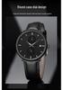 SANDA Men's 3D Leather Strap Waterproof Quartz Mesh Wristwatch - Fashionable & Trendy Calendar Design
