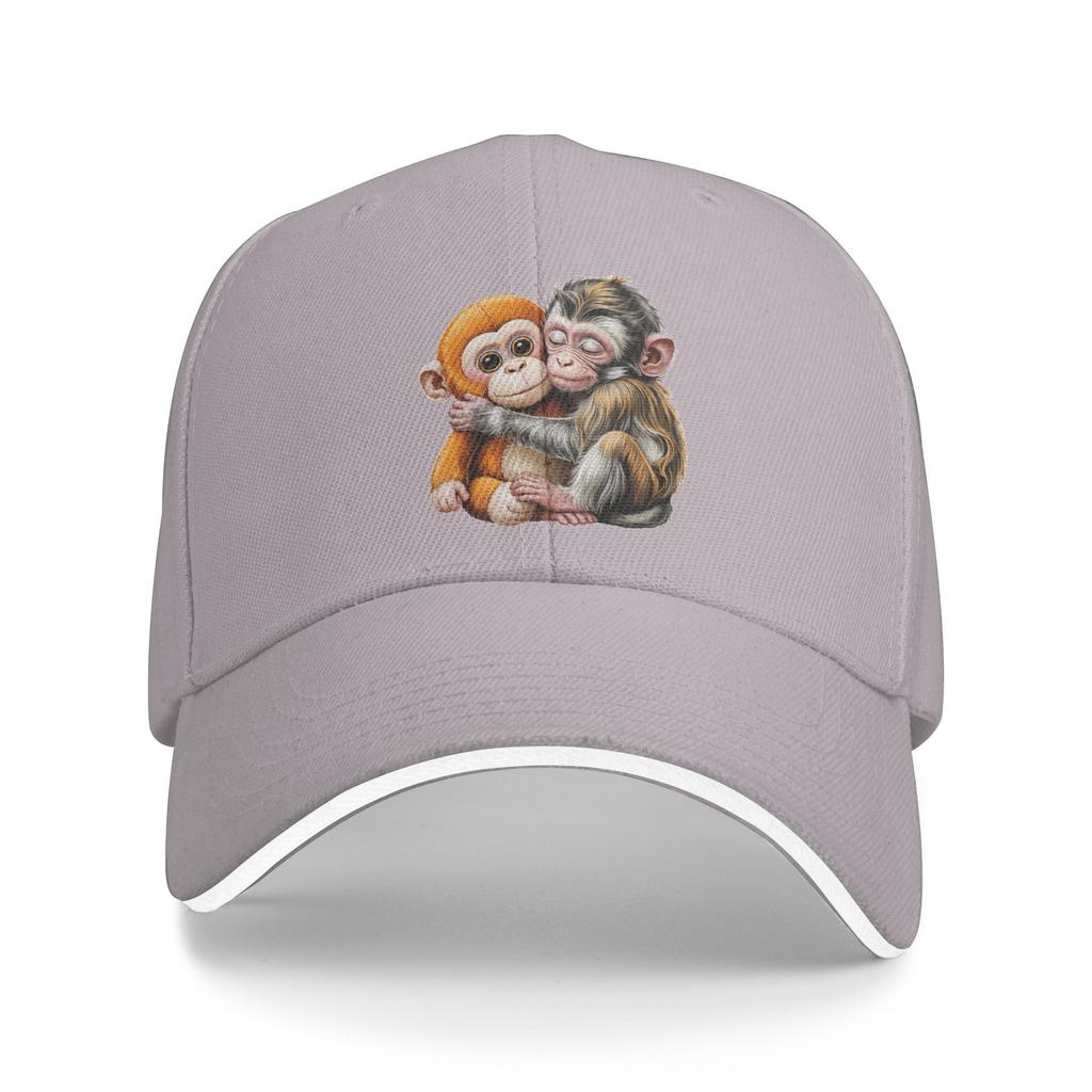 Baby Monkey Punch Cuddling Stuffed Animal Meme Baseball Cap  Trendy Trucker Hat Spring Unisex Women Running Hippie Snapback Cap