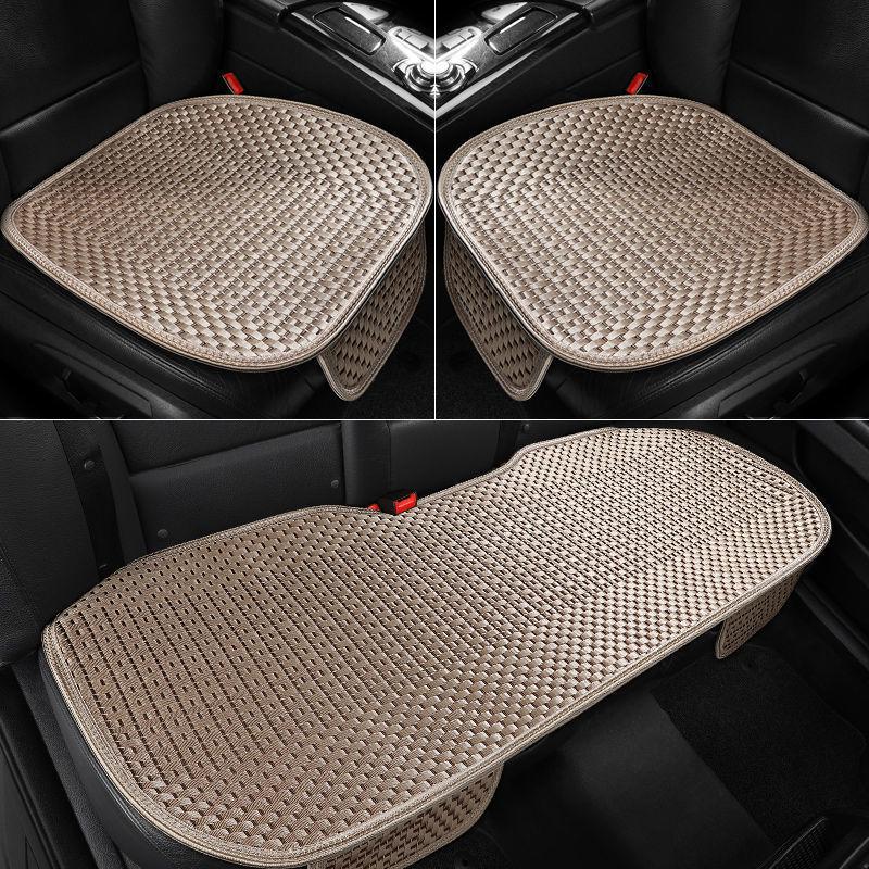 Zestaw oddychających poduszek na siedzenia z lodowego jedwabiu na każdą porę roku: Antypoślizgowy, Chłodzący, Uniwersalne Dopasowanie do Pięciu Miejsc